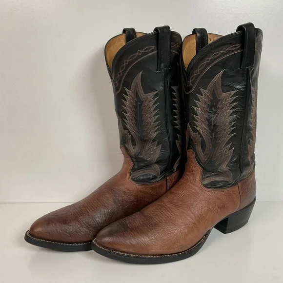 Tony Lama Goat Shoulder Cowboy Boots 14.5 A Hybrid Sole USA Made TONY LAMA AVETT IN TAN WORN GOAT BOOT – Boot Country main image 3